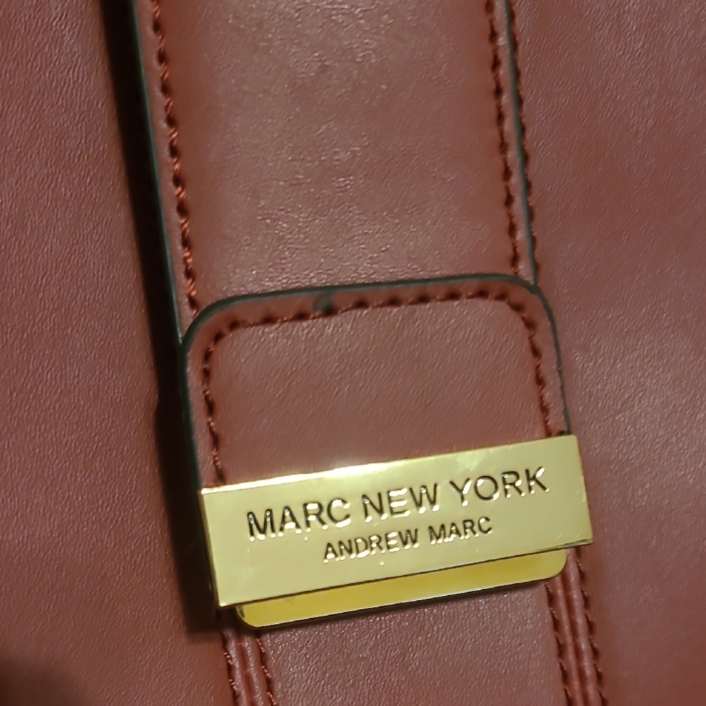 Marc New York Red Leather Satchel with Gold Hardware - Picture 5 of 14